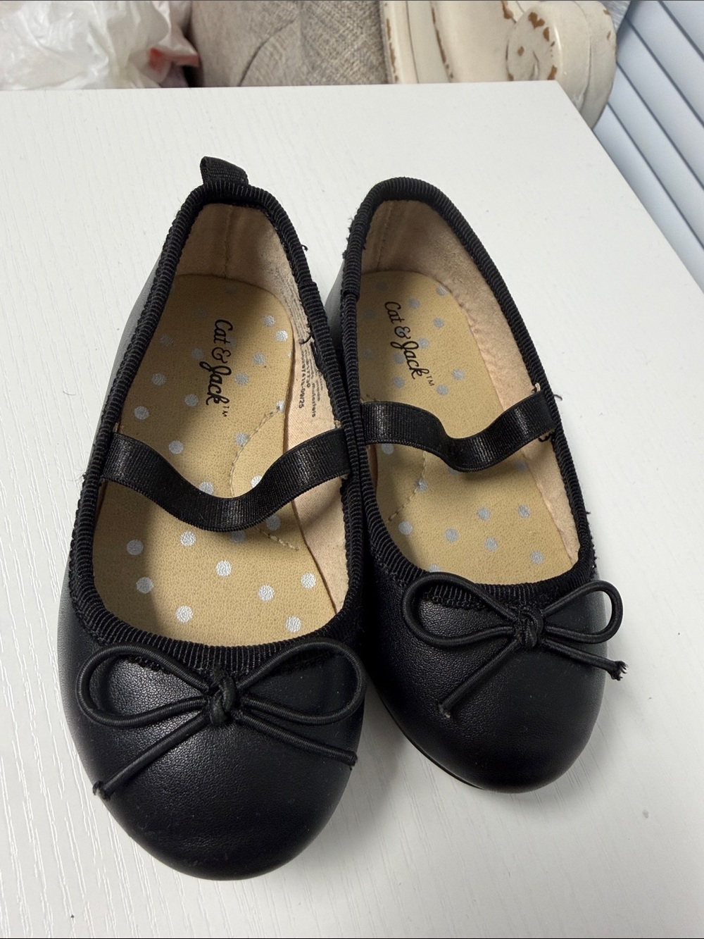 Cat & Jack Black Girls' Mary Jane Ballet Flats with Bow
